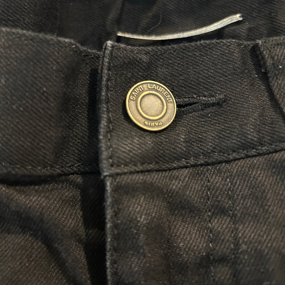 Saint Laurent distressed cropped skinny mid rise black jeans size 27 - Picture 7 of 8